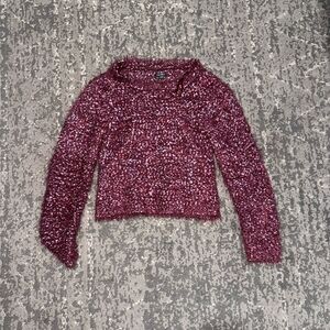 Wild Fable Textured Burgundy Sweater